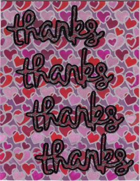 Repeating Hearts
(red & pink)
Thanks Card